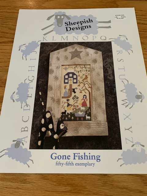 Sheepish Designs Gone Fishing Sampler 55th Exemplary Cross Stitch Chart Sheepish Designs Gone Fishing Sampler 55th Exemplary Cross Stitch Chart