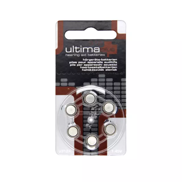 120x Ultima Plus Hörgerätebatterien - 312 braun PR41 - (20x 6er Blister) 2