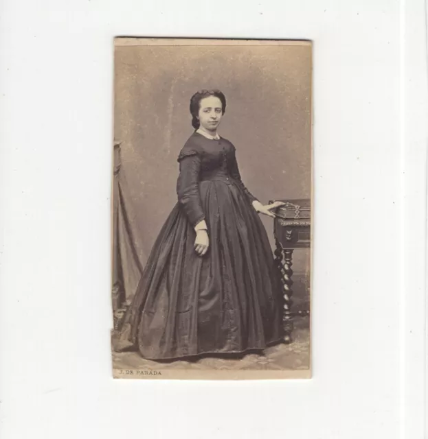 J. de Parada CDV Foto Feine Dame - Bordeaux um 1870