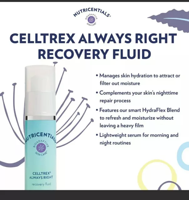 Nuskin Nutricentials Bioadaptive Celltrex Always Right Recovery Fluid and Masks
