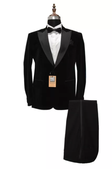 Abiti neri da uomo designer matrimonio cena festa abiti da indossare (cappotto + pantaloni) Regno Unito
