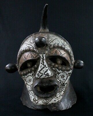 Art Africain Tribal - CImier Masque Casque Songye - African Mask Maske - 29 Cms