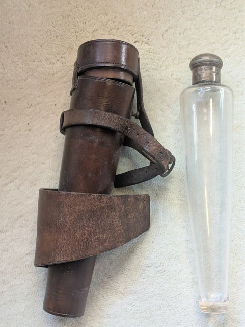 Ancien étui à Fusil De Chasse En Cuir - Forme Jambon, Accessoire De Transport Vintage