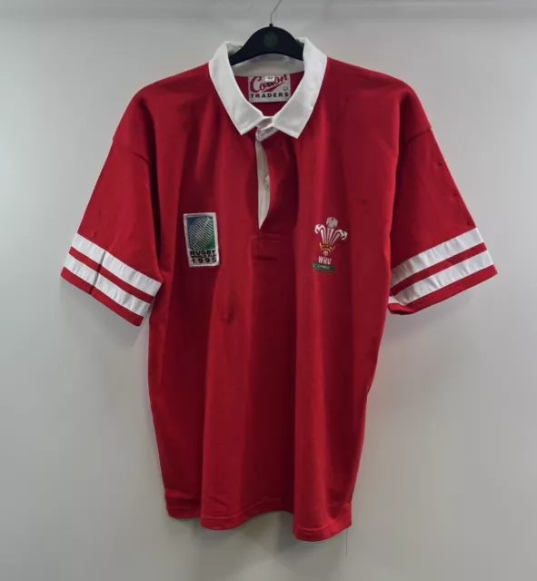Wales Matchworn Ieuan Evans World Cup 1995 Home Rugby Shirt Cotton Traders E916