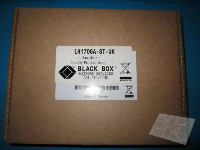 Black Box LH1706A-ST-UK 10/100 to 100 BASE-FX Fast Ethernet Media Converter- NEW