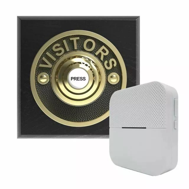 Traditional High Quality Square Wireless Period Plinth VISITORS in Black Ash and