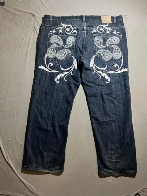 Vintage Red Ape Baggy Jeans Mens 42x30 Blue Denim Embroidered Y2k Hip Hop.