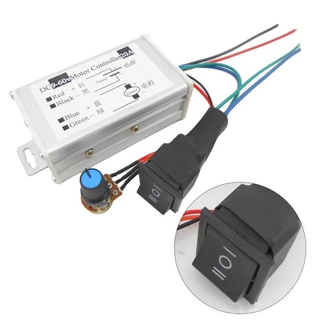 ADJUSTABLE SPEED RANGE DC Motor Control with Button Switch 20A Current ...