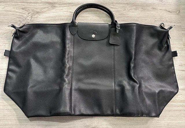 Longchamp leather on sale duffle bag