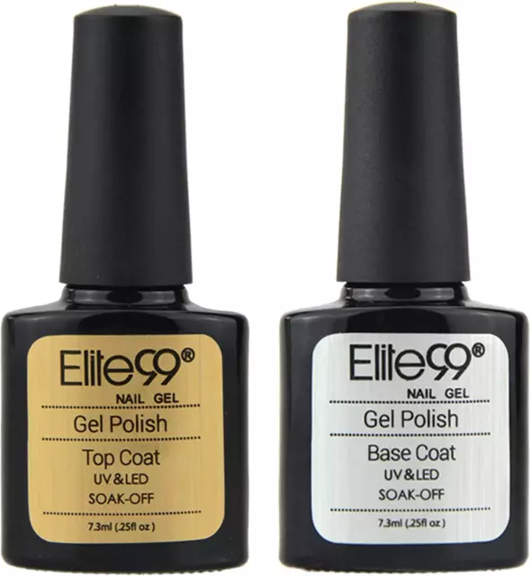 Elite99 Base E Top Coat Semipermanente per Unghie, Smalto Semipermanente in Gel