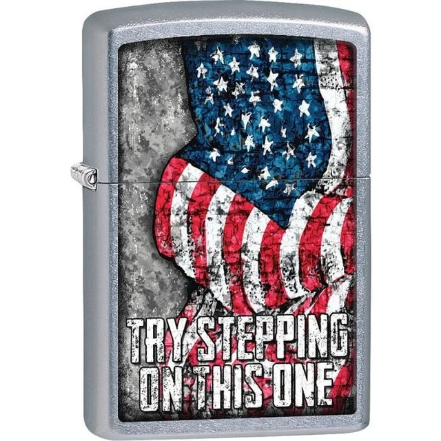 Zippo Lighter Windproof US Flag All Metal Construction Dimensions 1.44" x 2.25"