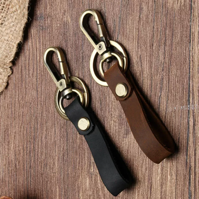 Key Chain Belt Loop Key Holder Ring Leather Keychain Keyring Keyfob Detachable
