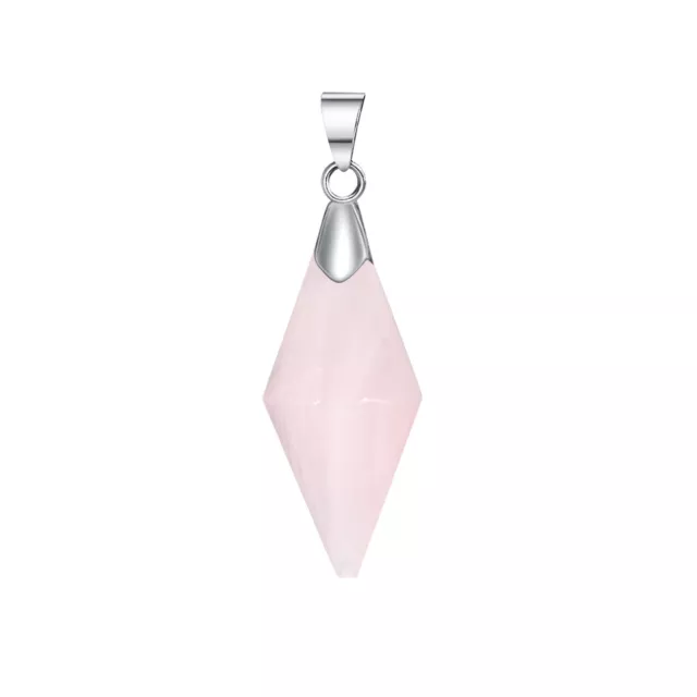 Healing Crystal Point Pendant Necklace Women Men Hexagonal Pendulum Divination