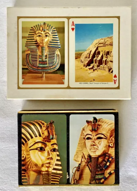 2 VTG DOUBLE BOXES EGYPT SOUVENIR PLAYING CARDS LEHNERT & LANDROCK  and CONGRESS