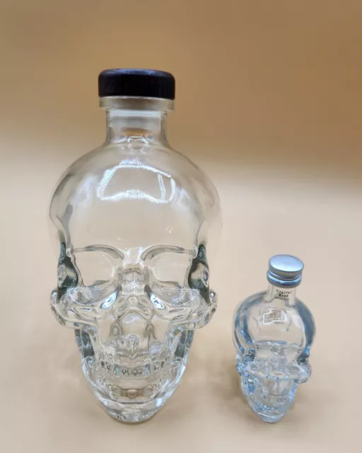 Crystal Head Bottle Skull Vodka Empty Glass Skeleton Clear Bottle 750ml And 50ml