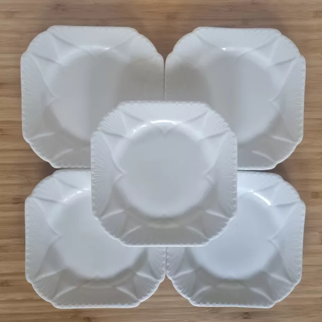 Vintage Shelley Dainty White Bone China 5 Square Plates