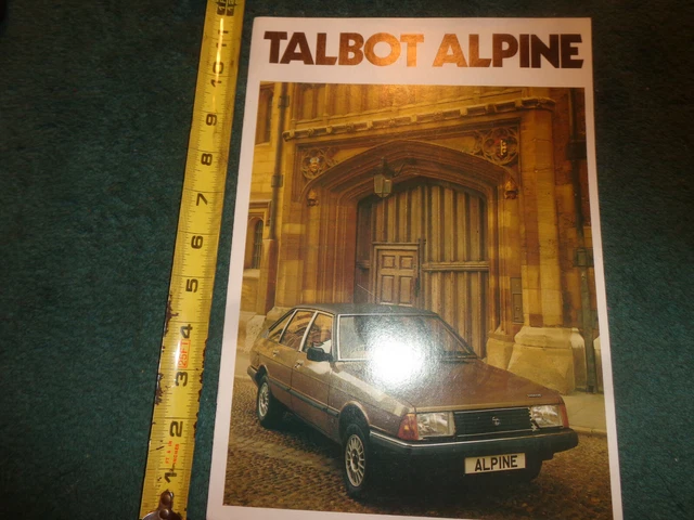 1981 Talbot Alpine Sales Brochure / Original U.k. Release Catalog / Rhd 1981 Talbot Alpine Sales Brochure / Original U.k. Release Catalog / Rhd