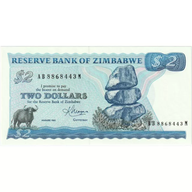 [#248396] Zimbabwe, 2 Dollars, 1983, KM:1b, FDS