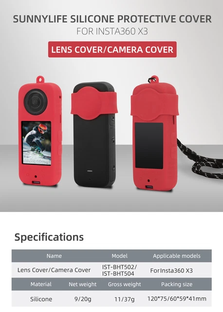 For Insta360 X3 Lens Body Protective Case Silicone Anti-Scratch Sleeve +Lanyard