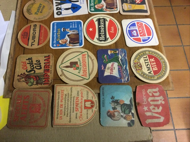 Lot De Sous-Bocks Bière Belge - Orval, Duvel, Leffe, Grimbergen - PLV, Sans Verre