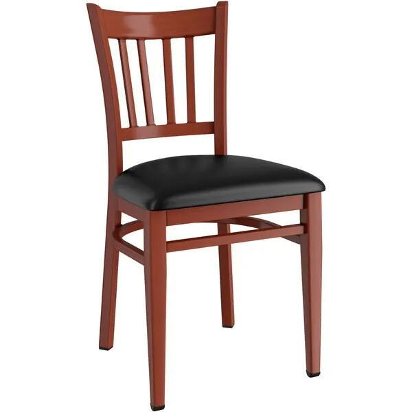 Lancaster Table & Seating Spartan Series Metal Slat Back Chair - 2ct