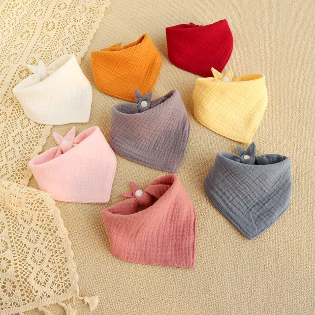 Soft Baby Muslin Bibs Triangle Scarf Infant Bandana Bib Babador Dribble Scarf 2