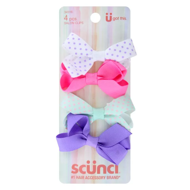 Scunci Lazo Pelo Salón Broches, Variados Pastel Colores, 4 Piezas