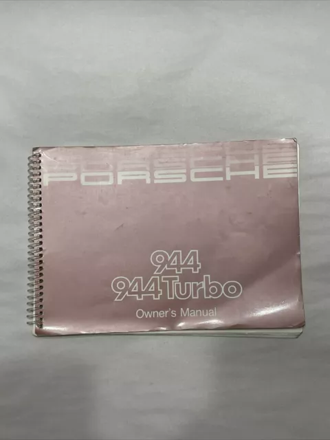 1986 Porsche 944 / S / Turbo Owners Drivers Manual Original Factory OEM