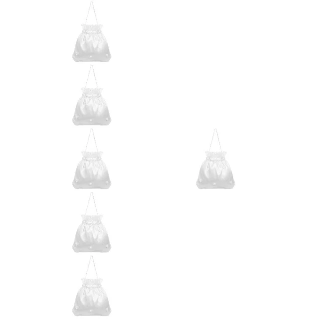 6x Dolly Bag Satin Flower Bridal Handbag Dolly Bag for Party Home Wedding