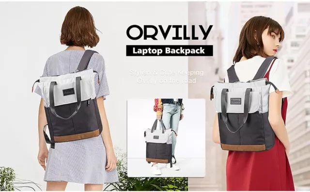 Orvilly Laptop Tote Backpack for Women - Stylish, Lightweight Daypack for Daily