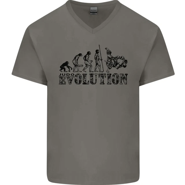 Evolution of Judo MMA Martial Arts Funny Mens V-Neck Cotton T-Shirt