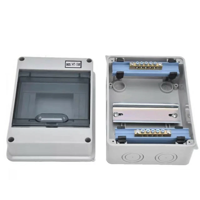 5 WAY WATERPROOF Fuse Box Garage Consumer Unit Enclosure 2 MCB 16 40A