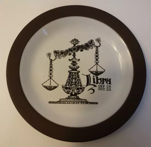 Vintage Libra Plate Hornsea Lancaster Vitramic 1960s 70s Fornasetti style retro