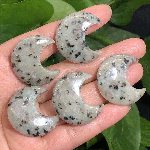 20pcs 25mm Natural Crystals Moon Sesame Stone Gemstone Reiki Healing Decorate