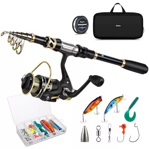 Magreel Telescopic Fishing Rod and Spinning Reel Combo  Assorted Size Names