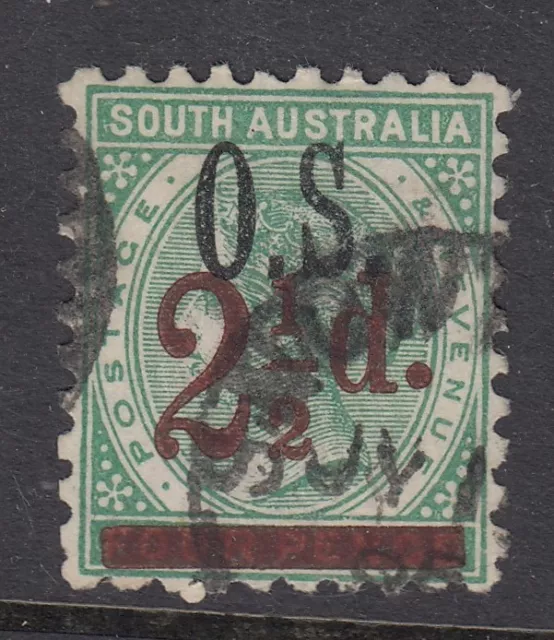 SOUTH AUSTRALIA: 1891  2 1/2d on 4d green opt OS  SGO71- used