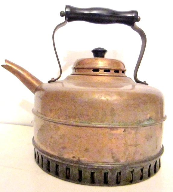 VINTAGE STOVE TOP Kettle Economic Quick Boil Chrome on Solid Copper