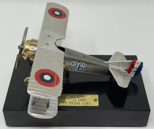 7” WWI Metal Spad XIII Fighter AM Radio -27th AERO - LT. FRANK LUKE -1970’s WACO