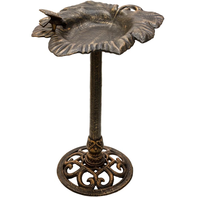 Dekorative große Vogeltränke Gusseisen Bronze massiv 11kg Vogelbad Futterstation
