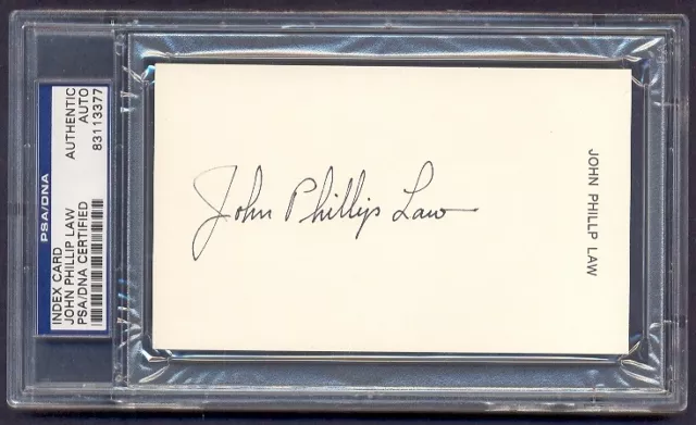 John Phillip Law Signed Index Card Barbarella Pygar 1960'S Sex Symbol Psa/Dna