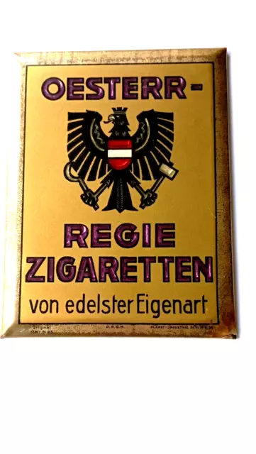 Altes Blechschild/Papprücken, Regie Zigaretten, Österreich