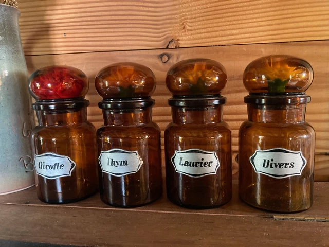 Lot de 4 pots à épices en verre