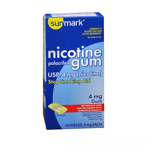 Sunmark Nicotine Polacrilex Gum Original Flavor 50 each