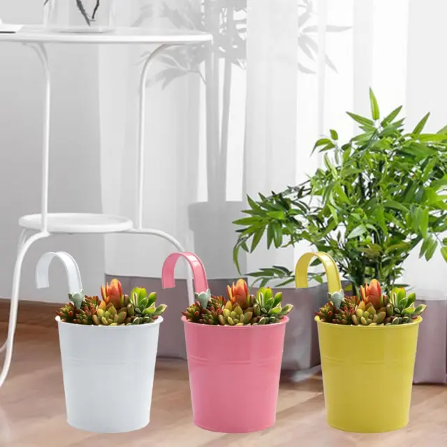 Metall-Eisen-Blumentopf-Vase zum Aufhängen, Balkon, Garten, Pflanzgefäß,