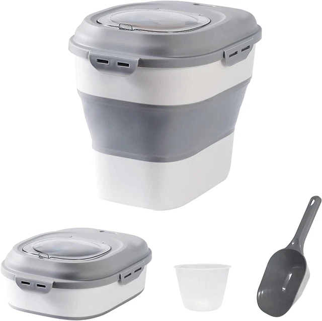 Dog Food Storage Containers with Scoop, Collapsible Large 30 Lb Pet Food Storage