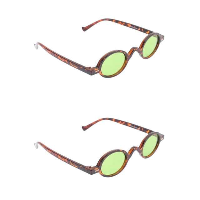 2 Pairs Retro Trendy Fashion Glasses Vintage Sunglasses Red Sunglasses Oval