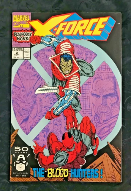 Sharp 1991 Marvel X-Force Comic Book # 2 2nd Appearance of Deadpool 1st Kaine