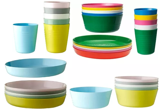 IKEA Kalas Kids Multicolour Plastic Bowls Cups Plates Cutlery Set or Individual