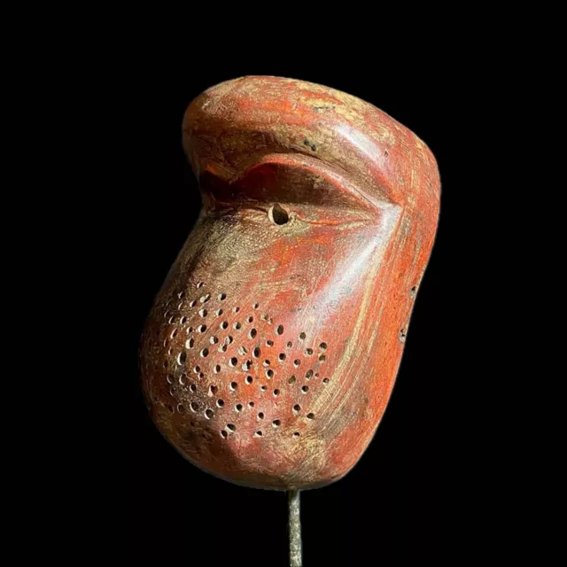 African Mask Tribal Face Wood Hand Carved Vintage Wall Hanging Lega Mask-8178