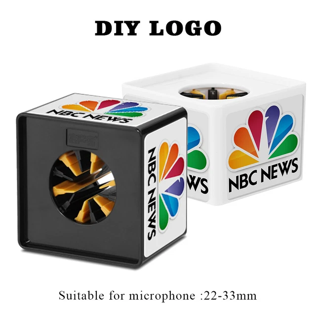 INNOVATIVE CUSTOM MIC Logo Print Microphone Flag Cube for TV Station